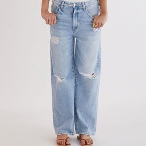 Pilcro Wide Leg ripped Denim Jeans Anthropologie Petite Size 25